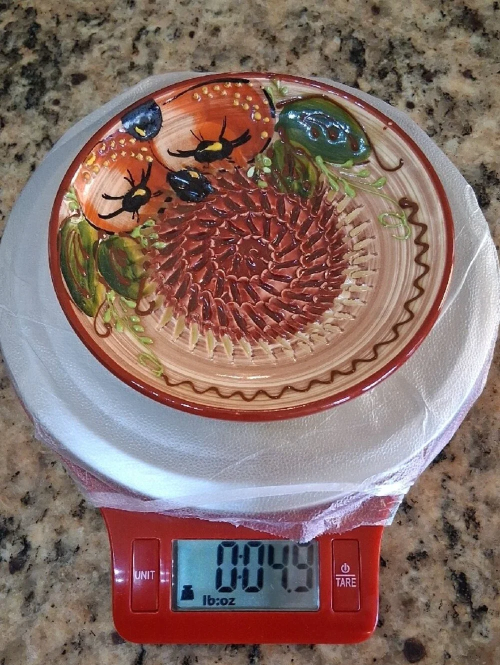 Hand-Painted Ceramic Garlic/ Fruit Grater. Made in Spain.